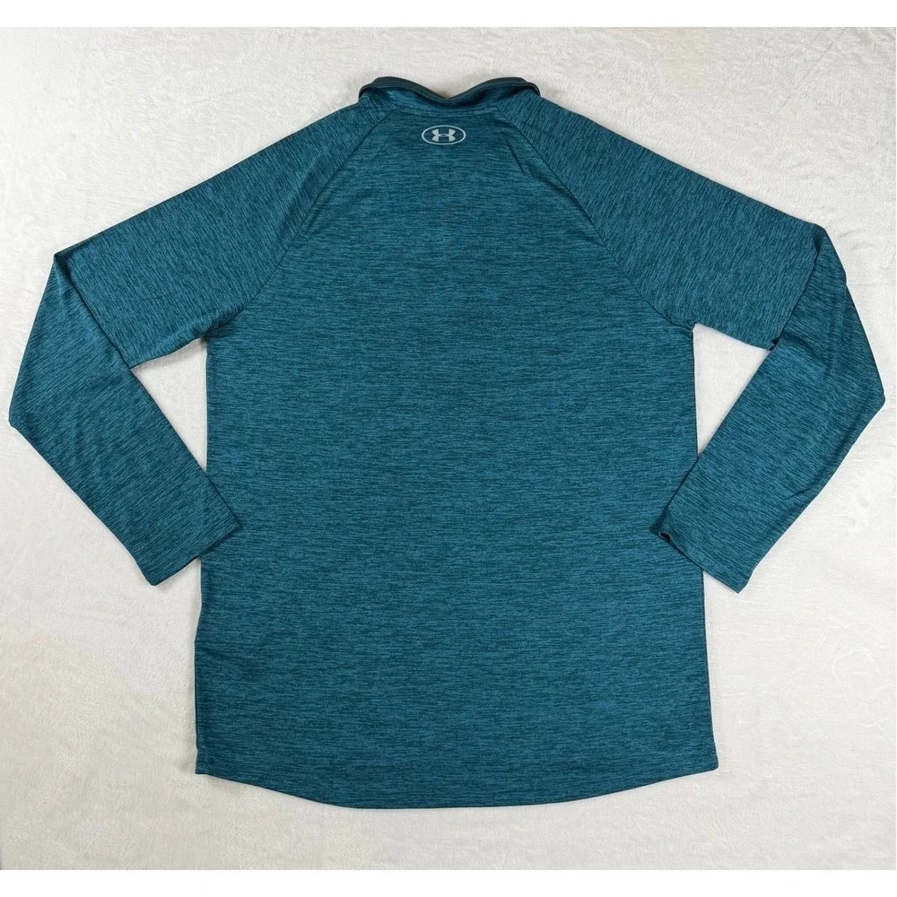 Under Armour HeatGear Tech 1/4 Zip Pullover Polyester Teal Mens M